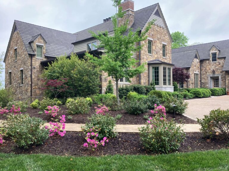 Cotswold style garden at an estate on Lookout Mountain, TN